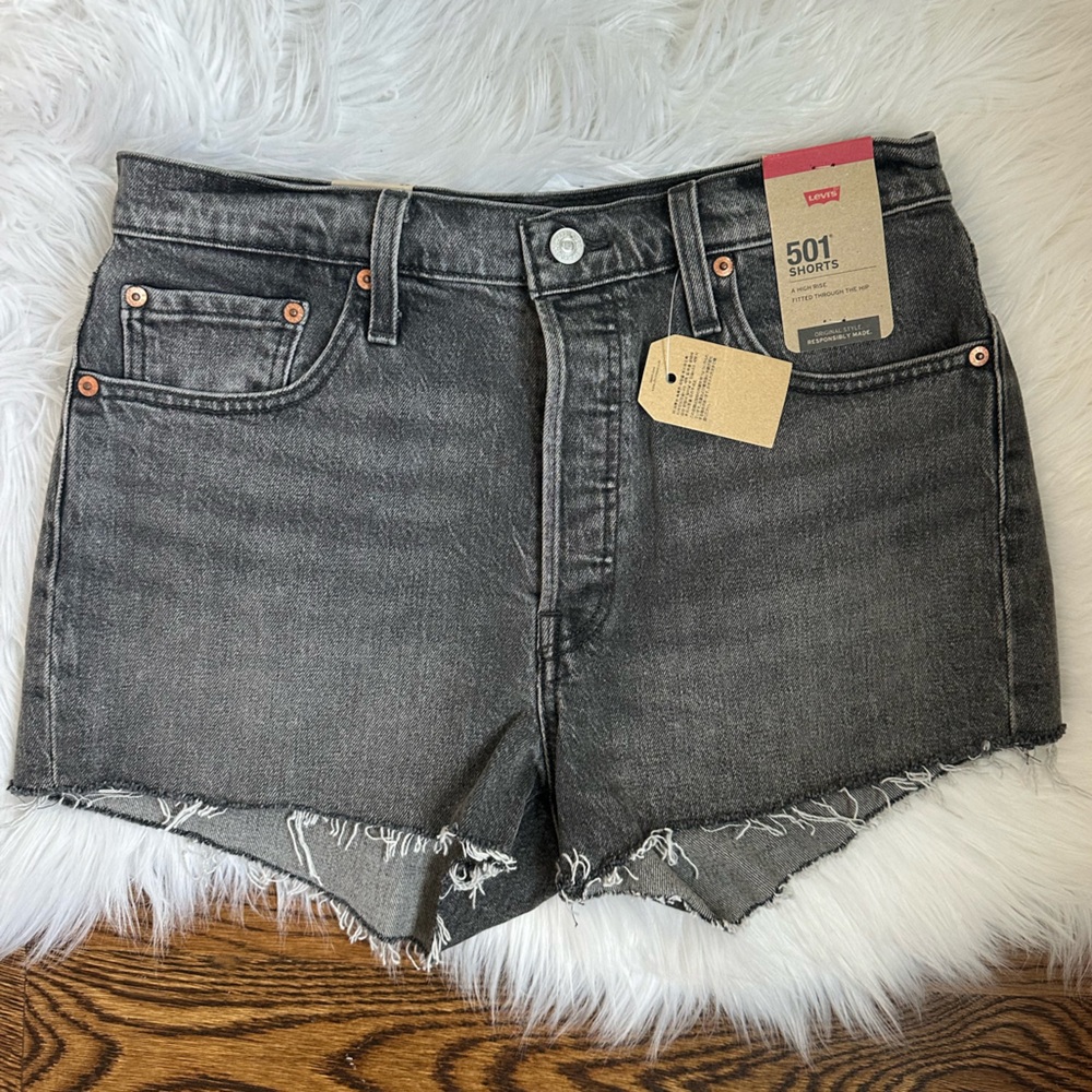 Levi's 501® Original Fit High Rise Denim Shorts Black Size 29 NEW NWT - Picture 5 of 8